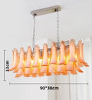 Axyaa Glass Petal Chandelier: Modern Luxury Pendant for Dining Living Bedroom