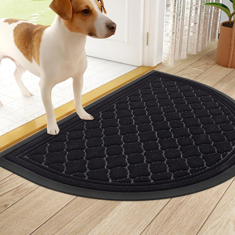 Axyaa Heavy Duty Indoor Half Moon Door Mat - Absorbent and Washable