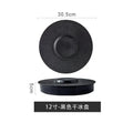 Axyaa Black Ceramic Sashimi Plate for High-Value Dining