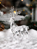 Axyaa Crystal Deer Figurines | Cute Desktop Ornament for Room Decoration