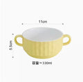 Axyaa Ceramic Double Ear Roast Bowl - Cute and Creative Soup Cup, Breakfast and Dessert Bowl