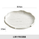 Axyaa Luxury Steak Plate: White Ceramic Western Dish for Elegant Dining.