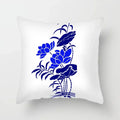 Axyaa Blue Geometric Floral Printed Pillow Case - Soft Cushion Cover