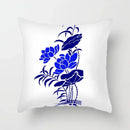 Axyaa Blue Geometric Floral Printed Pillow Case - Soft Cushion Cover