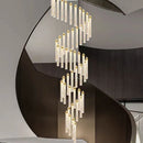 Axyaa Crystal Chandelier Stair Pendant Living Room Lighting Modern Home Decoration