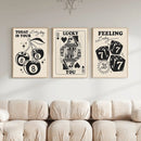 Axyaa Black & White Lucky Canvas Art Prints Set