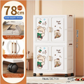 Axyaa Cartoon Wardrobe: Foldable Storage Organizer with Wheels