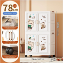 Axyaa Cartoon Wardrobe: Foldable Storage Organizer with Wheels
