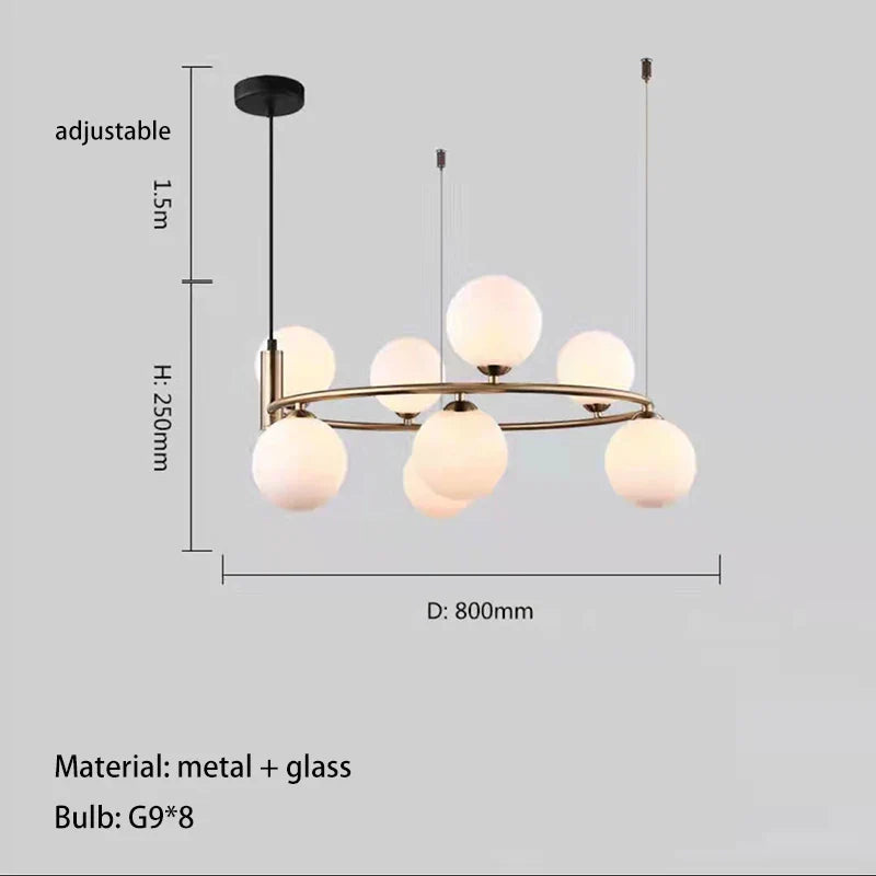 Axyaa Nordic Personality Pendant Light Molecular Dining Room Hanging Lamp