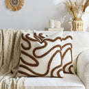 Axyaa Chenille Floral Pillow Cover 45x45cm in Beige Brown Pink Orange