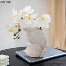 Axyaa Butterfly Ceramic Vase White Floral Arrangement Artistic Flower Decor