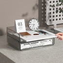 Axyaa 4-Tier Stackable Paper Tray with Pen Cup - Durable PET Desktop Organizer