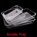 Axya Clear Rectangular Plastic Serving Tray Set for Food, Fruits, and Vegetables