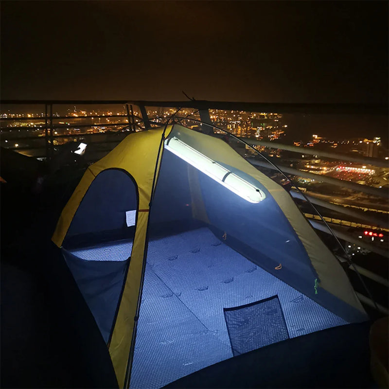 Axyaa Solar LED Camping Tent Lamp: Waterproof Folding USB Charge Outdoor Light