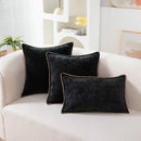 Axyaa Luxury Chenille Pillow Cover with Velvet Stitched Edge