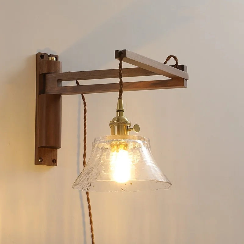 Axyaa Clear Glass LED Wall Sconce Modern Stair Light Fixture