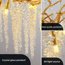 Axyaa Gold Branch Crystal LED Pendant Chandeliers for Living, Dining, Kitchen, Bedroom
