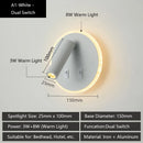 Axyaa LED Wall Sconce Lamp with Dual USB Ports & Adjustable Reading Lights