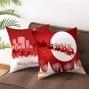 Axyaa Christmas Gift Pillowcase Red Print Cushion Cover for Home Sofa