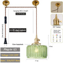 Axyaa Adjustable Glass Pendant Light with E27 Base for Living Room Bedroom Kitchen