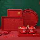 Axyaa Chinese Wedding Wooden Tray Set - Home Decor & Tea Serving Essentials