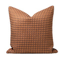 Axyaa Modern Leather Woven Orange Square Pillow