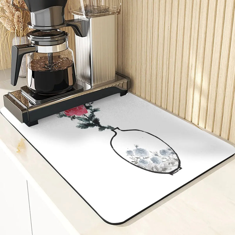 Axyaa Diatomaceous Earth Silicone Dish Mat Set - Kitchen Drying Mats