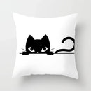 Skull Cat Black Pillowcase 45x45cm Home Decor for Sofa & Car - Axyaa