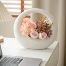 Axyaa Ceramic Moon Vase: Elegant Home Decor, Easy Flower Arrangement, Desktop Ornament