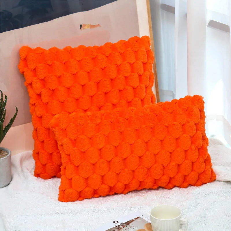 Axyaa Winter Plush Cushion Cover - Sofa Bed Room Decor Pillowcase