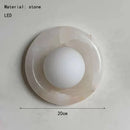 Axyaa Round Stone Wall Light White Glass G9 Bulb for Home Bedroom Living Room