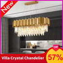 Axyaa Gold Villa Crystal Chandelier Pendant Lights for Dining Room Kitchen Island