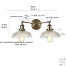 Axyaa 2-Head Industrial Vintage Wall Lamp Clear Glass Stair Light Fixtures