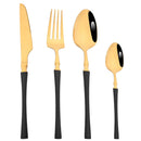 Axyaa Stainless Steel Cutlery Set - 4Pcs Western Dinnerware Knife Fork Spoon Teaspoon