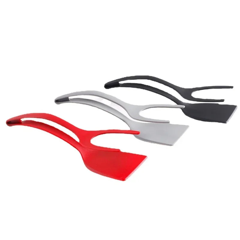 Axyaa 2-in-1 Egg Steak Spatula Clamp, Nylon Kitchen Flip Cooking Spatula