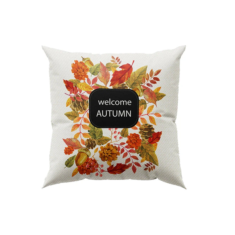 Axyaa Red Leaf Elk Harvest Pillow Cover for Autumn Home Decor