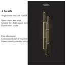 Axyaa Geometric LED Chandelier Black Gold Staircase Lighting for Luxury Living Spaces