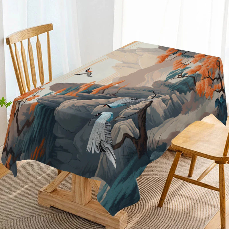 Axyaa Waterproof Rectangular Tablecloth for Home Decor, Kitchen, Living Room, Wedding Party
