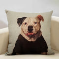 Axyaa Bullfighting Dog Cushion Cover - 45x45cm Linen Pillowcase for Home Decor