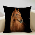 Axyaa Horse Pattern Cushion Cover 45x45cm Linen for Home Living Room Art Decoration