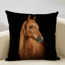 Axyaa Horse Pattern Cushion Cover 45x45cm Linen for Home Living Room Art Decoration