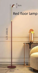 Axyaa Nordic Red Cob Floor Lamp - Adjustable Height and Angle, Eye-Friendly Standing Light