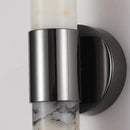 Axyaa Marble LED Wall Light Dimmable Stone Sconce in Black Metal