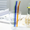 Axyaa High Borosilicate Glass Straw Set for Bubble Tea Smoothies Cocktails