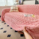 Axyaa Super Warm Coral Fleece Sofa Blanket for Winter - Soft & Thick Couch Cover