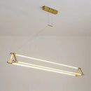 Axyaa Modern Double Row LED Chandelier for Office Meeting Room and Front Desk