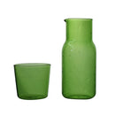 Axyaa 550ml Bedside Water Carafe and Glass Set in Blue, Amber, Teal, Grey Glass