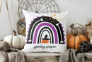 Axyaa Halloween Rainbow Pumpkin Design Cushion Cover