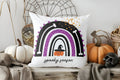 Axyaa Halloween Rainbow Pumpkin Design Cushion Cover for Sofa, Bedroom, Car