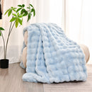 Axyaa Luxe Double Layer Rabbit Fur Tie-Dye Throw Blanket